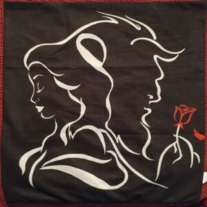 Disney's Beauty and the Beast Silhouette Pillowcase Cover, Two Sided, 18" x 18"